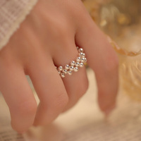 Hot Selling Sterling Silber Fine Jewelry Layer Perlen Ring mit elastischem Seil für Frauen Mädchen