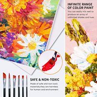 Ensemble de peinture acrylique 24 couleurs, peinture pour tissu (59 ml/flacon), 10 pinceaux d'art, papier, toile, bois, céramique, fournitures d'art pour tissu