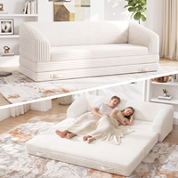 Canapé-lit futon compact et pliable avec dossier en mousse haute densité pour studio, chambre, salon, bureau à domicile