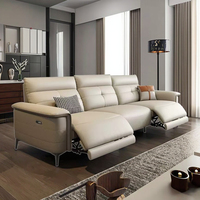 Canapé sectionnel italien moderne, design capsule sans espace mural, fonction électrique, ligne droite, pour un style de vie moderne et épuré