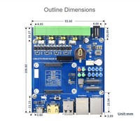 Papan Dasar RS485 Terisolasi 4 Saluran Ethernet Ganda (B) / Unit Lengkap Opsional, untuk Raspberry Pi CM4, Gigabit Ethernet, USB 2.0
