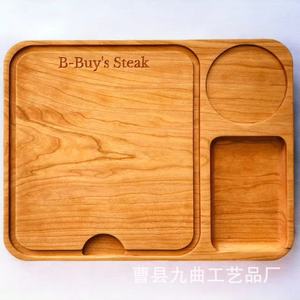Tabla de madera rectangular para carne con compartimentos, bandeja de embutidos duradera para fiestas - Product Image 2