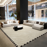 Italienische Luxus Creme Stil Teppich geometrische Muster moderne minimalist ische Schlafzimmer Nachttisch decke für Wohnzimmer Heimgebrauch