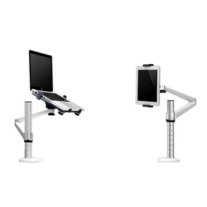 One Arm With Two Holder for Tablet and <strong>Laptop</strong> <strong>Desk</strong> Clamp <strong>Stand</strong> - Product Image 1
