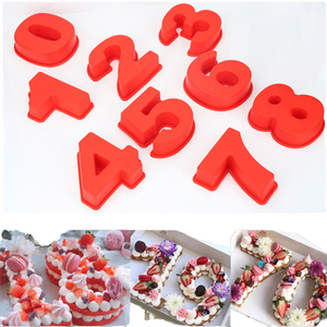 Molde de Silicona de Alta Calidad para Pasteles con Números del 0 al 9, Herramienta para Hornear, 100 Moldes Personalizados Rojos para Pasteles, 100 Moldes con Números Personalizados - Product Image 1