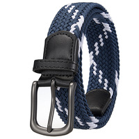 Ceinture tressée en polyester pour homme, longueur 70-135 cm, avec boucle ardillon en alliage, personnalisable avec logo imprimé, pour le golf, décontractée ou habillée, ajustable sur mesure