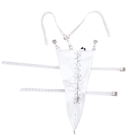 Kit de bondage SM en cuir PU, gants blancs, chemise de force, menottes, kit de fixation, entraves pour les bras pour femme