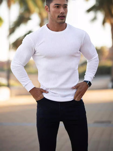 T-shirt da <span class=keywords><strong>uomo</strong></span> a manica lunga con elastico per il tempo libero <span class=keywords><strong>verticale</strong></span> per sport autunnali Fitness Cross-Border per <span class=keywords><strong>l</strong></span>'europa degli stati uniti - Product Image 6