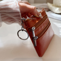 Dompet Mini Fashion Wanita dengan Ritsleting, Tempat Kartu Kecil, Liontin, Dompet Koin Unik, Tas Hadiah