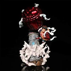 GK One Piece 26CM Anime Figure Wano Gear 4 Luffy 2 Head Pieces Statue Figures Collectible Model Decoration Toy Christmas Gift