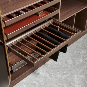 Organizzatore per Armadio e Bagno, <span class=keywords><strong>Porta</strong></span> <span class=keywords><strong>Pantaloni</strong></span> Estraibile con Chiusura Morbida e Appendiabiti Scorrevole - Product Image 3