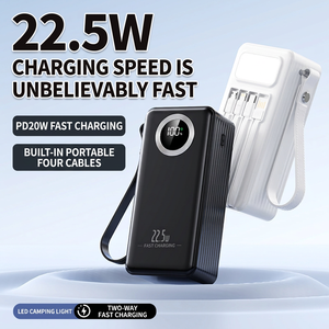 Station d'alimentation portable 22,5 W à charge rapide avec quatre câbles intégrés, conception multi-entrées/sorties, PD 20 W - Product Image 3
