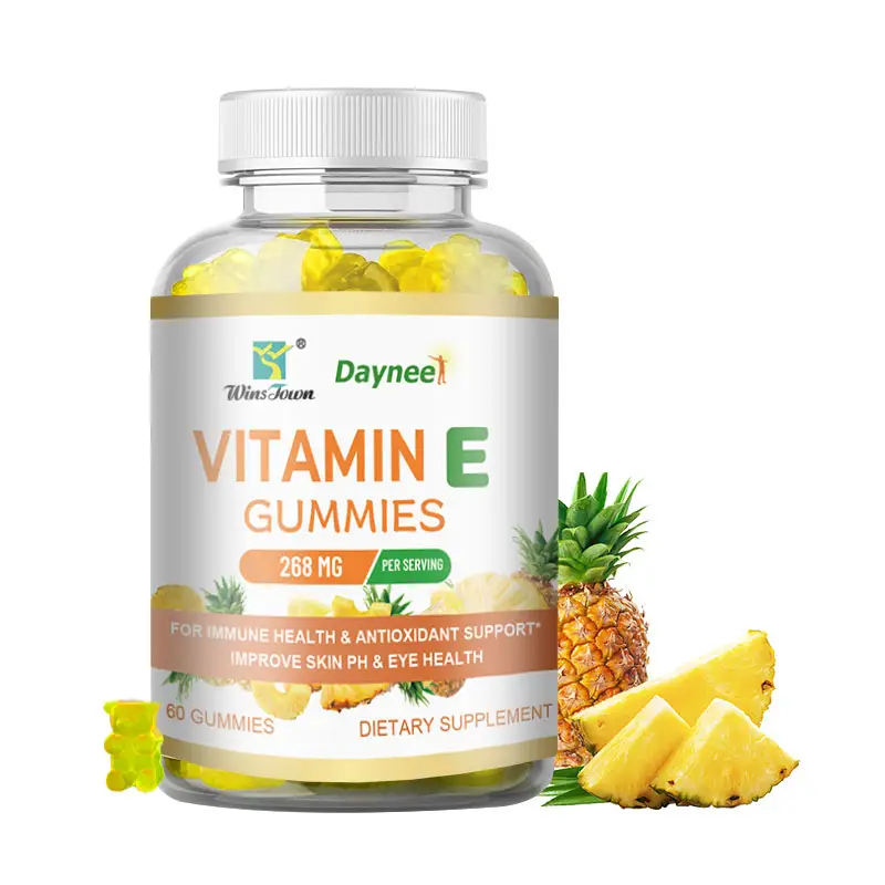 Winstown rasa nanas alami Vegan Vitamin E Gummies pemutih kulit dukungan imun l-glutathione Bear Gummies