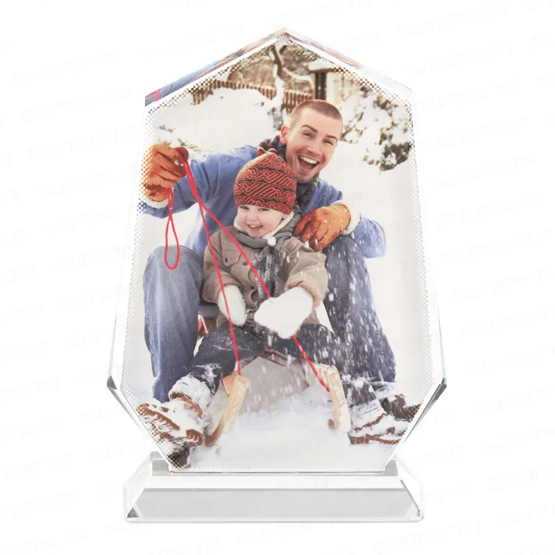 Trofeo di cristallo su misura immagine di stampa di sublimazione del cristallo in bianco 19.5x14cm di forma della tazza di picco BXP01