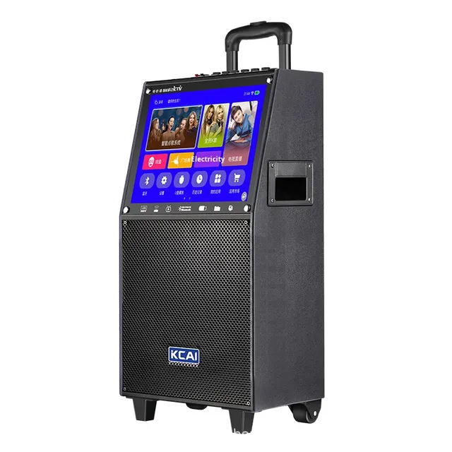 Square Dance Karaoke Singing Machine All-in-one Home Theatre Outdoor Trolley Video Machine with Battery