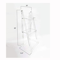 Élégante étagère pliable en acrylique transparent, écologique et recyclable, style échelle, 4 niveaux, légère, pour enfants, montage facile