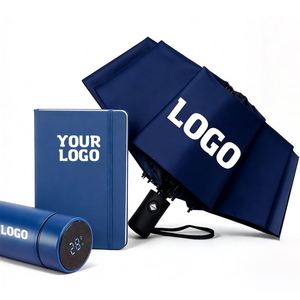 Custom Logo Printed Promotion Business Gifts Manual <b>Automatic</b> 3 Fold Classic <b>Umbrella</b> - Product Image 1
