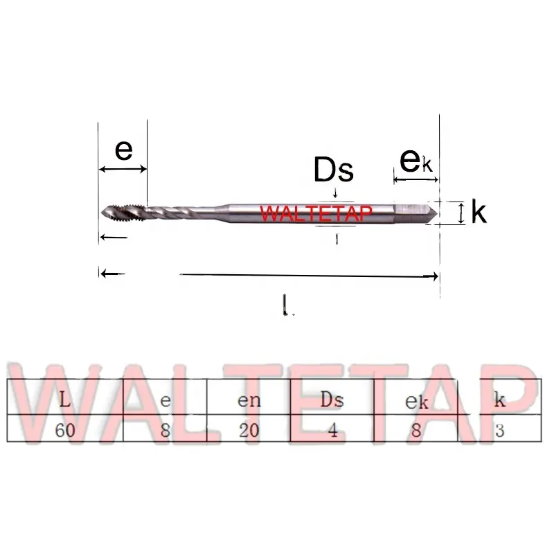 WALTETAP ดอกต๊าปเกลียว HSS DIN371,สำหรับเครื่องจักรกลตาบอดรู1ชิ้น M2 M2.5 M3 M4 M5 M6 M8 M10 M12
