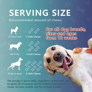 مكملات مضغ ناعمة لتخفيف حكة الكلاب ، أوميجا 3 + كيرسيتين ، دعم المناعة ، الحساسية الموسمية وتخفيف تهيج حبوب اللقاح - Product Image 5