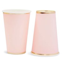 Lot de 50 gobelets en papier kraft rose clair à double paroi jetables pour vin, boissons gazeuses et tequila, capacité de 12 oz, recyclables
