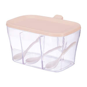 <b>Household</b> Integrated Combination Seasoning Box with Multi-Grid and Spoon Plastic Multi-Grid Seasoning Box - Product Image 5