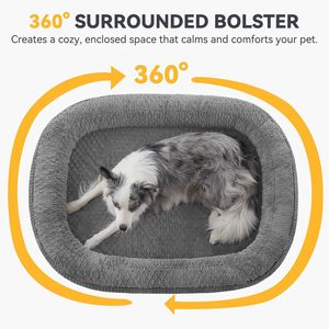 Cama para Perros Grandes Pawk XL, Ortopédica, de Espuma Viscoelástica Lavable, con Almohada Cervical de Cuatro Lados, Forma Ovalada, para Golden Retriever, Labrador, German Shepherd - Product Image 5