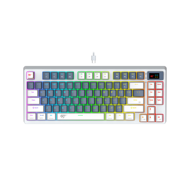 Havit KB884L Red Switch Wired 83 Keys White Portable Gamer Mechanical Gaming Office Keyboard