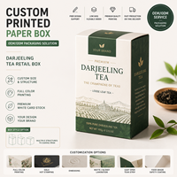 Boîte en carton blanc recyclable SBS 350 g/m² imprimée Litho pour l'emballage de thé Darjeeling de qualité supérieure
