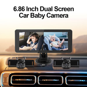 กล้องติดรถยนต์สำหรับเด็กแบบ USB-HD พร้อมระบบมองกลางคืน ขนาด 6.86 นิ้ว 2CH  ดูแลความปลอดภัยของเด็กที่เบาะหลัง  หน้าจอคู่  กระจกมองหลังในรถยนต์ - Product Image 1