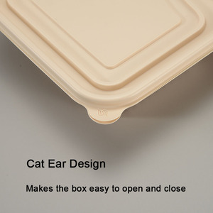 26 oz 2-Fach Mikrowellengeeignete Lunchbox zum Mitnehmen, Biologisch Abbaubarer Maisstärke-Behälter für Chinesisches Essen - Product Image 5