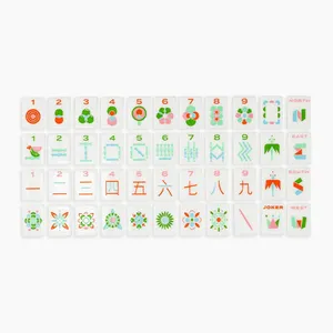 Vintage Mahjong Tiles Plastic Acrylic Family Game Tiles Classic Or Pastel Color Mahjong Game Set Custom Luxury Mah Jong Tiles