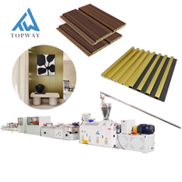 Lini Ekstrusi Panel Dinding PVC Grille 3D, Lini Produksi Papan Beralur PVC untuk Latar Belakang TV