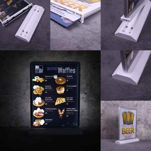 Custom Tabletop <b>LED</b> Sign Holder A4 A5 Desktop Advertising <b>Light</b> Box Durable <b>Light</b> up Menu Price List Holder for Restaurants <b>Bars</b> - Product Image 2