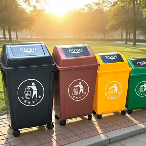 Large Capacity Kitchen Trash Can With Lid Wheeled <b>Swing</b> <b>Top</b> Design For Indoor Outdoor Use - Product Image 2