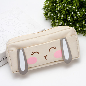 Estojo de Lápis em Lona com Estampa de Coelho, Bolsa de Material Escolar em Tecido Oxford de Grande Capacidade com Dupla Camada - Product Image 3