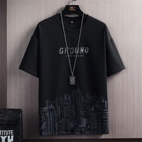 T-shirt en polyester tricoté pour homme avec impression DTF personnalisée, transfert graphique couleur, séchage rapide, streetwear, vente en gros