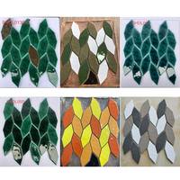 Dosseret de luxe Carrelage Feuille Forme Mosaïque Pierre Marbre Mur Art marbre mosaïque hôtel appartement mur décorer