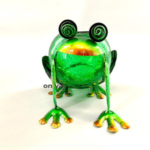 Statue d'animal solaire Oniya en métal, mignonne, chien, <span class=keywords><strong>chat</strong></span>, grenouille, pour <span class=keywords><strong>jardin</strong></span> extérieur avec boule de verre LED, décoration de <span class=keywords><strong>jardin</strong></span> printanière - Product Image 6