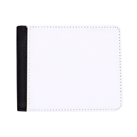 Cartera OEM sin marca Cartera de tres pliegues Cartera de lona con monedero con botón Sublimación Monedero de cuero en blanco