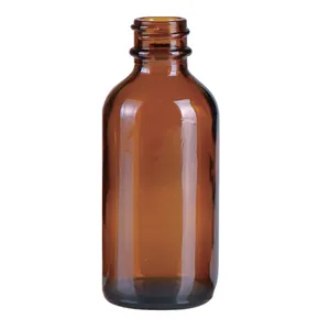 16OZ Amber Glass Bottles Boston Round G.P.I Standard Finish glass cosmetic bottle amber glass bottle