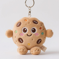 Porte-clés en peluche personnalisé en forme de cookie mignon, pendentif, poupée en peluche, jouet doux, accessoires de sac