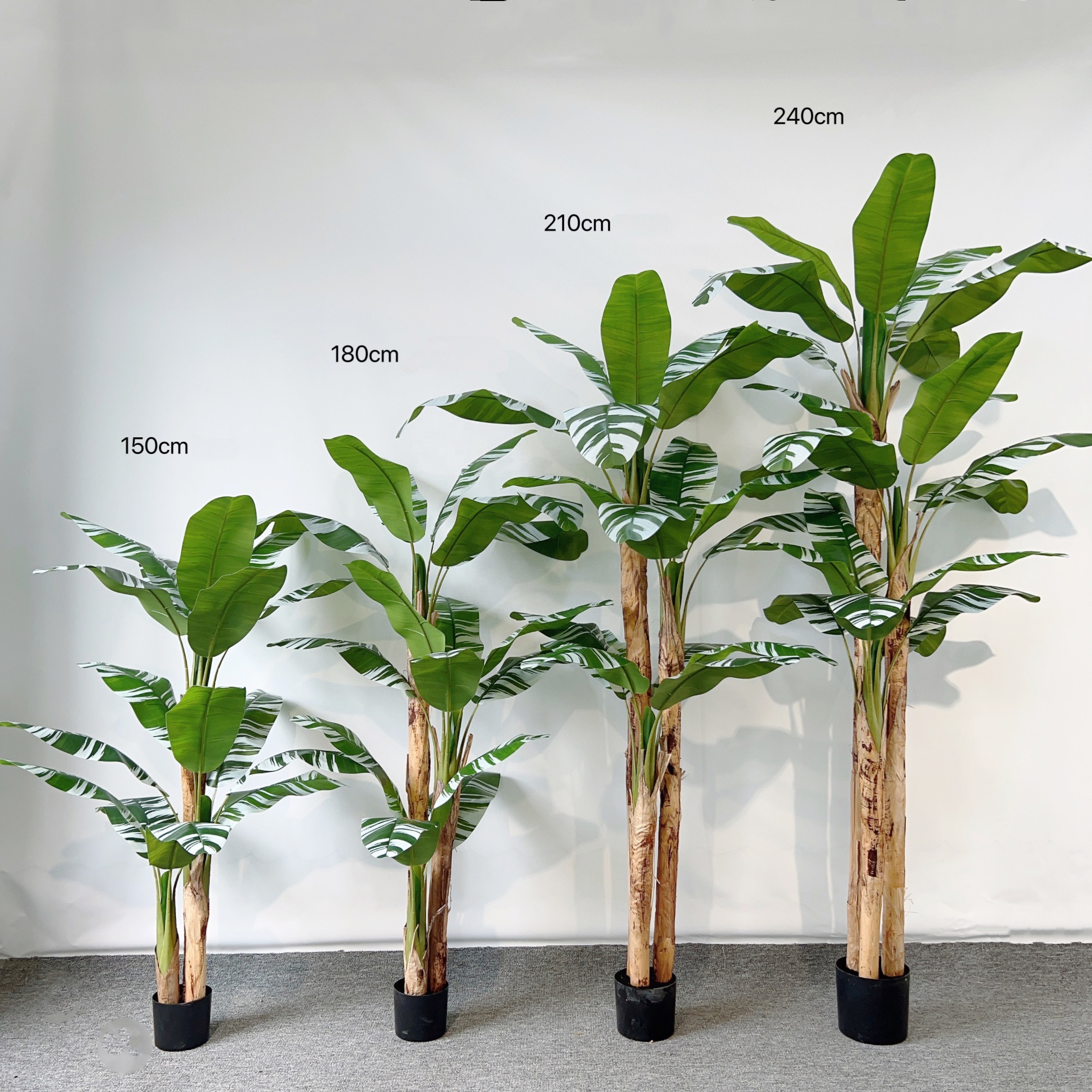 Plantas de plátano de 90cm a 300cm, árboles decorativos, árbol de plátano artificial para decoración interior