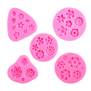 Moule en silicone Fleur de marguerite et rose, Moule en silicone pour fondant, Moules à fleurs pour décoration de gâteaux DIY - Product Image 5