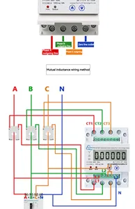 4G 4P 1.5(6) endüstriyel 380V DTSU1877 için anten üç fazlı kılavuz rayı elektrik alt/güç ölçer ile karşılıklı bir endüktans