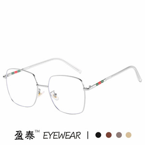 แว่นตากรอบโลหะทรงเหลี่ยม ป้องกันแสงสีฟ้า เลนส์ PC กรอบเต็ม สำหรับทุกเพศ - Product Image 3