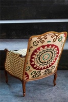 Chaise de Style Louis XV ber, fauteuil avec tissu Pierre frei, fauteuil ancien
