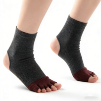 Chaussettes de yoga tricotées antidérapantes à cinq doigts pour femmes, à talon ouvert, respirantes et absorbant la transpiration, pour Pilates
