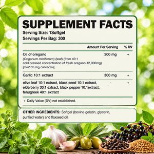 Service Personnalisé : Gélules d'Huile d'Origan, Soutien Antioxydant à Base d'un Mélange Multi-Herbes, Gélules d'Ail - Product Image 2