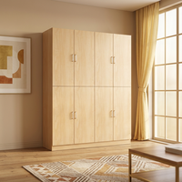 Armoire de rangement moderne multi-portes en MDF/PB, armoire à 8 portes pour appartement, chambre, hôtel, salon et usage scolaire
