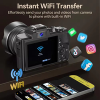 16X Dijital Yakınlaştırma 88MP CMOS Sensörlü WiFi Özellikli Dijital Kamera, YouTube ve Fotoğraf/Videografi Çekimi için 8K Video Çıkışı